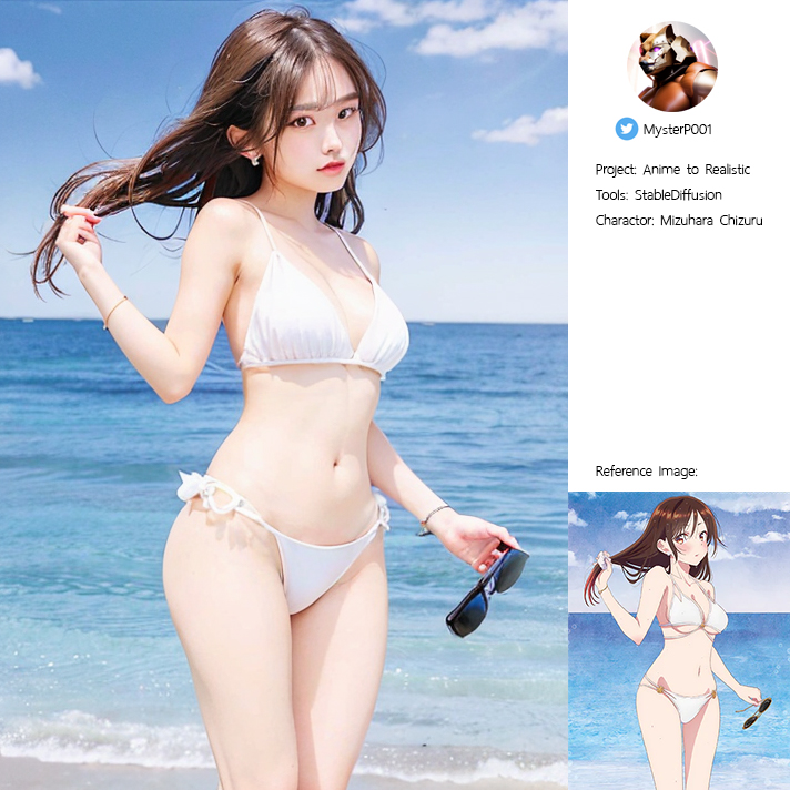 MysterP001's tweet photo. Mizuhara Chizuru Ai Art
.
Image 10: Bikini pose
.
#AiArt #StableDiffusion #MizuharaChizuru #WaifuProject https://t.co/4awe1tzosY