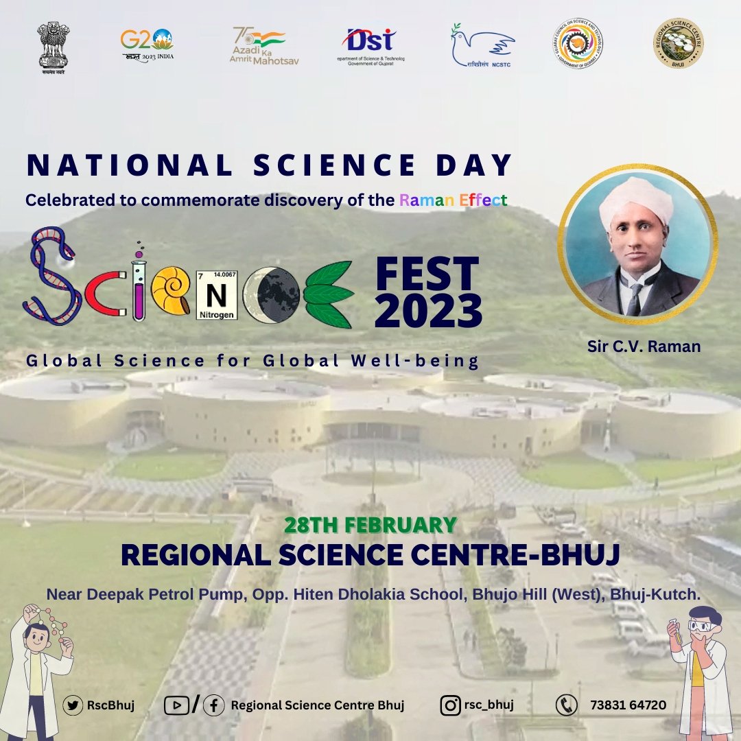RscBhuj's tweet photo. #Science has enabled us to pursue a better understanding of world around us. SKY IS THE LIMIT when it comes to learn new things in Science. Be ready to explore Science with fun in #ScienceFest2023 organized by @RscBhuj to Celebrate #NationalScienceDay on 28th Feb.
📞:7383164720 https://t.co/02VQ2bciYf