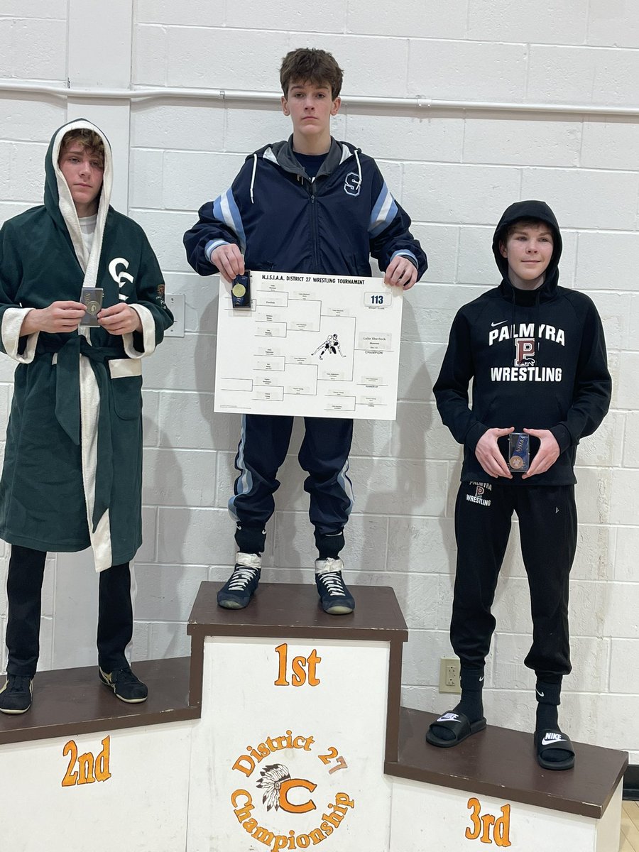 LukeSherlock25's tweet photo. Wrestled at district 27 last night and took home a district championship against some good opponents. Onto regions this upcoming Friday and Saturday. https://t.co/xLy0FTe7hD
