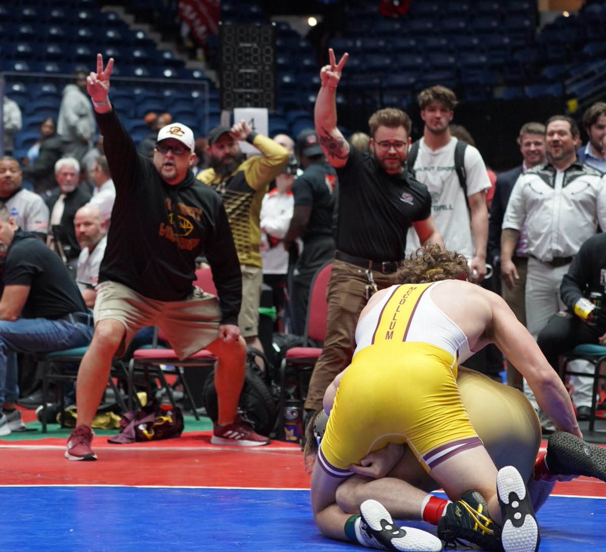 SeWrestle's tweet photo. Hey Coach ... how many state titles has he won now? https://t.co/Ybk0ljeftR