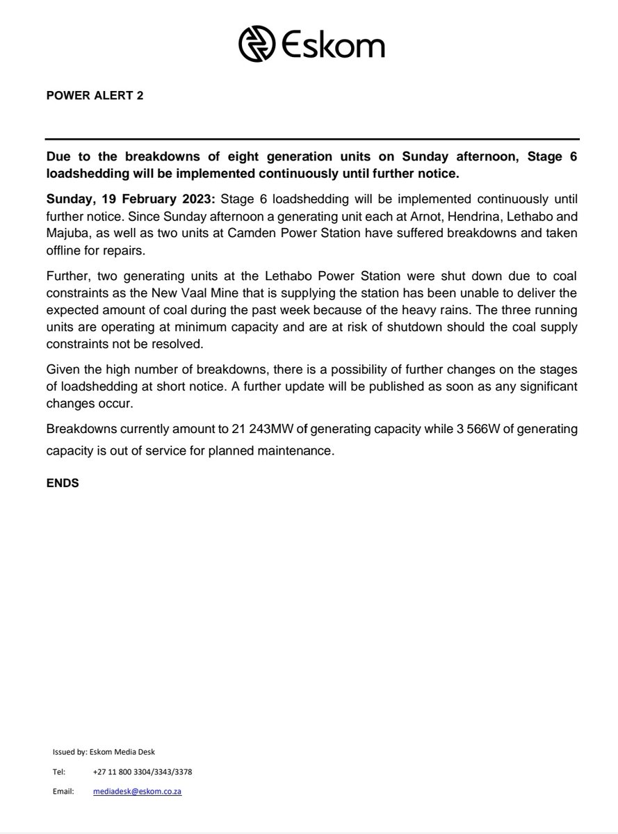 Eskom Hld SOC Ltd tweet media