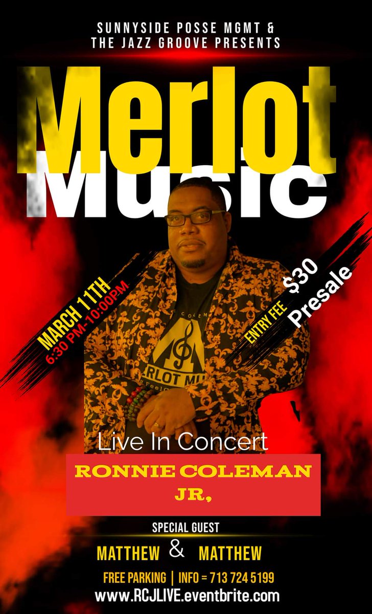 HVMLHTX1's tweet photo. The Jazz Groove Presents Ronnie Coleman Jr. 3/11/23 6:30 p.m. @HVMLHTX1 8405 Almeda Genoa Suite K, Houston, TX. 77075! Purchase your tickets today! Remember, "If It Ain't High Volume, It Ain't Loud Enough!" - Anthony Frazier a.k.a. Ant Boogie 

https://t.co/VmTD3bIqjh https://t.co/oEFjwOGhAI