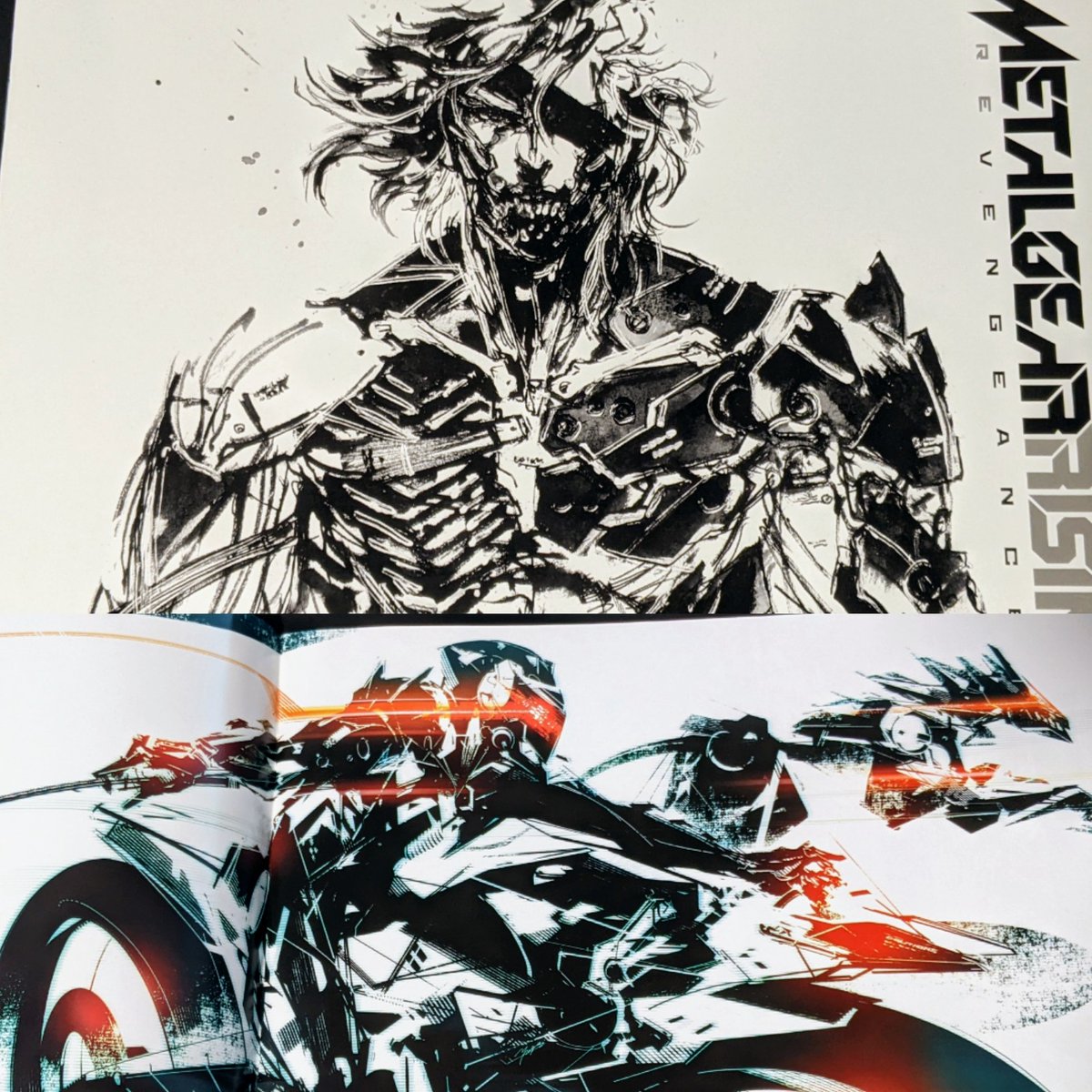 Some pages from the little art book I got for preordering the game way back when. Love love love Shinkawa's work. I feel like some of these were concepts for the game when it was still about the Area 51 stuff 
Also the Revo Raiden. What a shame we never got a Wolf to go with him 