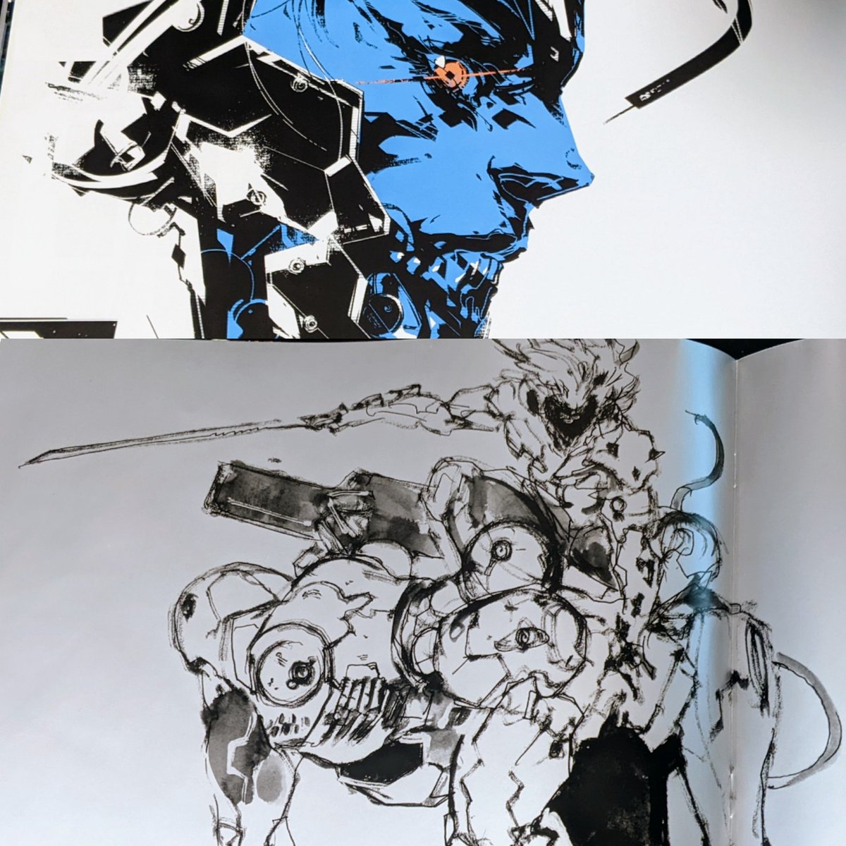 Some pages from the little art book I got for preordering the game way back when. Love love love Shinkawa's work. I feel like some of these were concepts for the game when it was still about the Area 51 stuff 
Also the Revo Raiden. What a shame we never got a Wolf to go with him 