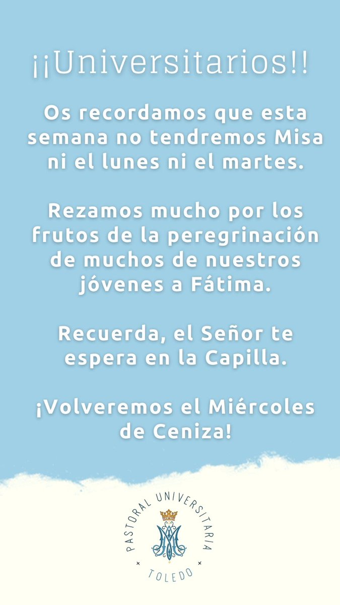 Pastoral Universitaria Toledo (@pastoralunitole) on Twitter photo 