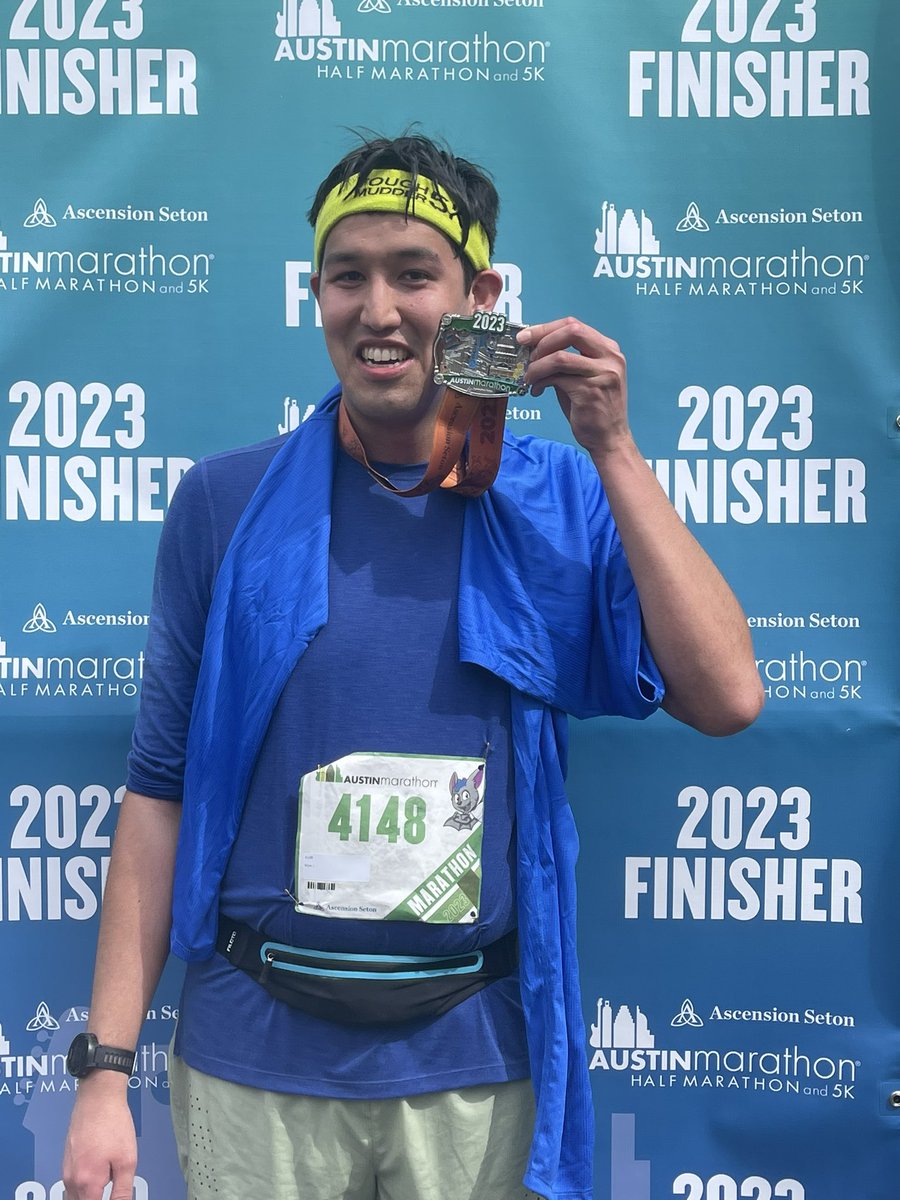 bender_science's tweet photo. i ran my first #marathon today #runatx https://t.co/cfXpFl1s16