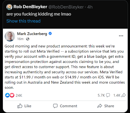GoblinQChesh's tweet photo. Basic online safety being monetized by monopolists?! say it aint so!
#facebook #twitter #twittersafety #facebooksafety #monopoly https://t.co/bstW3jJbqF