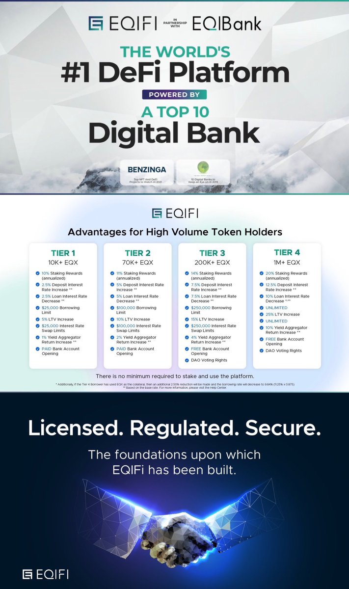 crypto_bull_com's tweet photo. @AltGemHunter @eqifi_finance $EQX project is a working #CeDeFi. and behind it is @EQIBank, a fully regulated, regulated and highly secure #NeoBank. This project is currently listed on @kucoincom and @gate_io exchanges. You can review it at https://t.co/IESxUP2Rd2. https://t.co/BGvVG107fQ