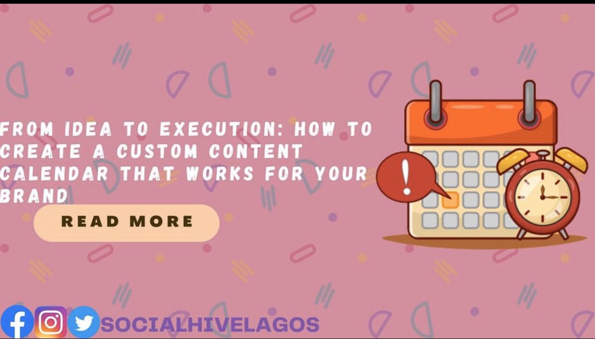 SocialHiveLagos's tweet photo. Check out our new article and learn how creating a content calendar can boost your brand 🙂🎉. 
https://t.co/B7jGl2DF96. https://t.co/XCdeCZJcrj
