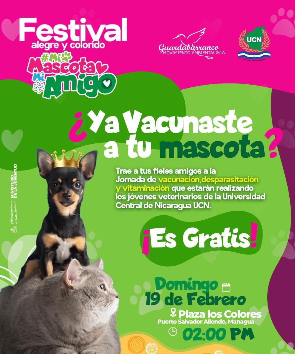 Festival de los hermosos Caninos  con su jornada de Vacunación , desparasitacion y  vitaminaciom gratuita ☺️🐾 Aprovechen!!!
#NoPudieronNiPodran  #ManaguaSandinista <a href="/FirmesP/">Firmes Por la Paz</a> <a href="/mmedalfigueroa/">Maria De Los Angeles Medal Figueroga</a> <a href="/FransuaAragon/">francisco sanchez</a> <a href="/LUISALF52453744/">LUIS ALFONSO VASQUEZ BAEZ</a> <a href="/Plomo19792/">PLOMO1979</a> <a href="/Tsandinista2018/">❤🖤TURBASANDINISTA❤🖤</a> <a href="/YaraGmez/">Yara 🇳🇮</a> <a href="/NicaSoberana/">Tania la nica soberana</a>