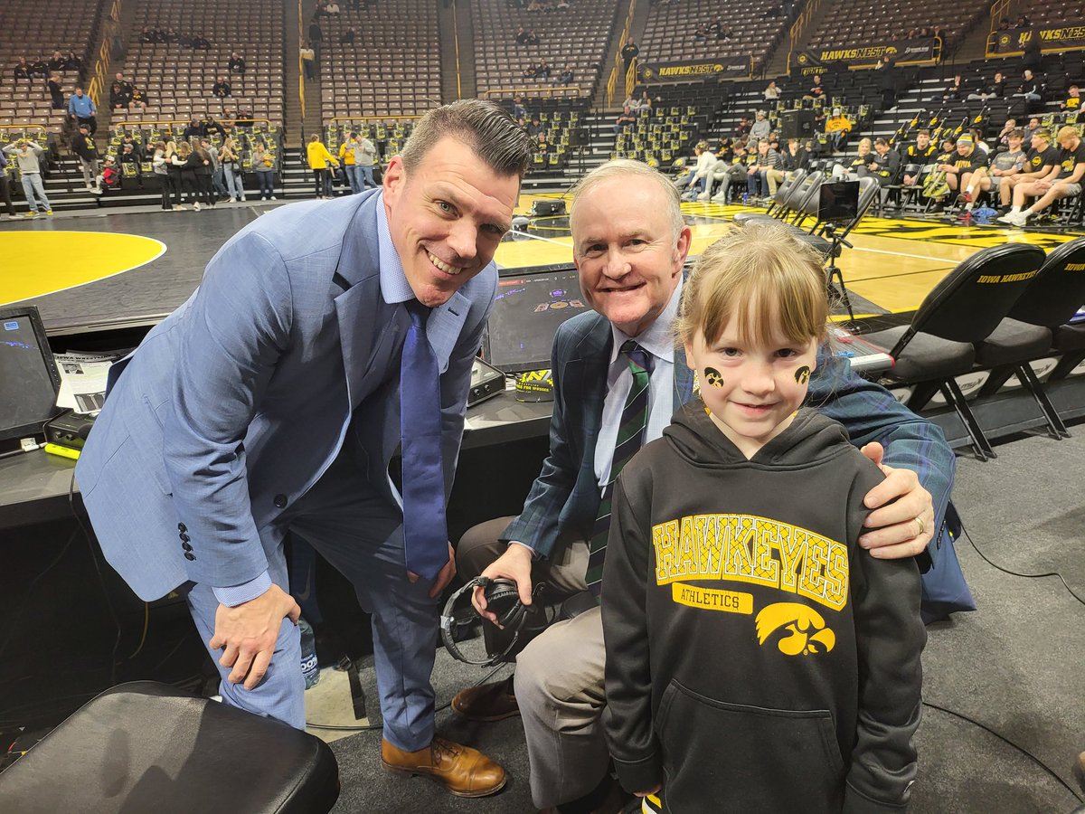 #FightForIowa #bigtenwrestling Rayelynn got to meet the great Jim Gibbons and Shane Sparks