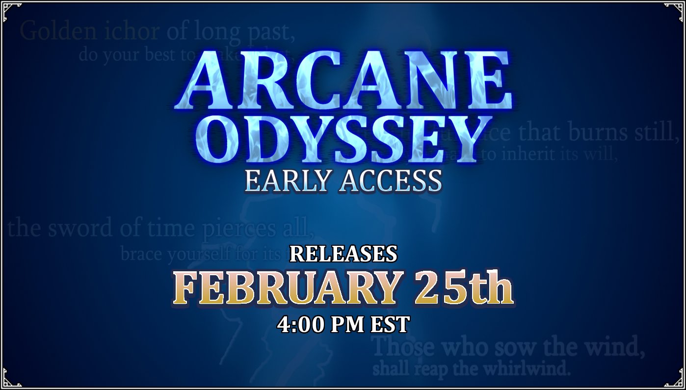 vetex on X: Arcane Odyssey Early Access releases February 25th! #Roblox  #RobloxDev  / X