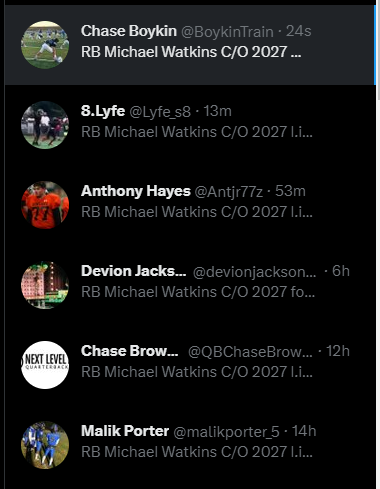 RB/DB Michael Watkins C/O 2027 tweet media