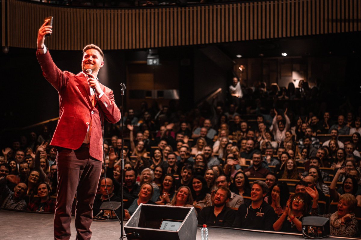 My kids on stage with me via video call. @CorkOperaHouse #brokenbrain #comedytour #standup