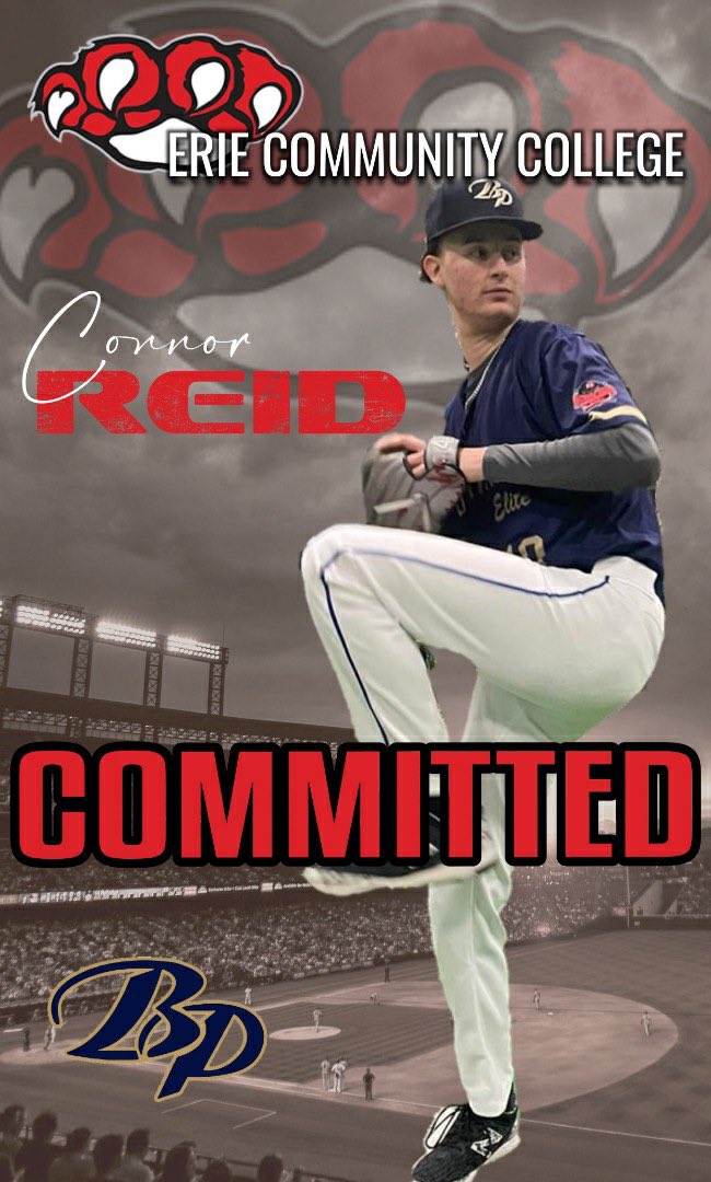 ConnorReid53's tweet photo. I am excited to announce that I have committed to Erie CC. Thank you to everyone who made this possible @bullettproofbaseballacademy thank you to my parents and grandparents for believing in me and getting me to this point. And thank you to my coaches https://t.co/yiuwGaCd4H