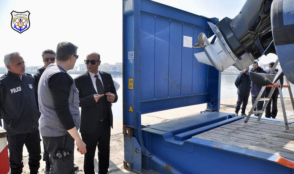 RefugeesinLibya's tweet photo. Today, the @ItalyinLibya embassy handed over two fastest boats to the so-called Libyan coast guard under the pretext of sea rescue
But it is a business model where we are forcibly intercepted under gunpoint back to Libya
Italy continues to fund crimes against humanity in Libya. https://t.co/vkbHWlkk47