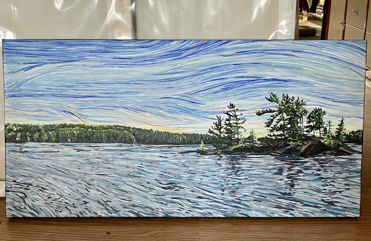 I Like to let a painting sit. Come back to a few
months later with fresh eyes to do the finishing touches. My process is long compared to other artist, but it works. Parry Sound. #parrysound #art #painting #landscape #canada #originalart