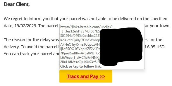 Not gonna fall for the old missed package #scam #phishing #phishingemail  And look at that horrendous URL! #securityawareness #phish