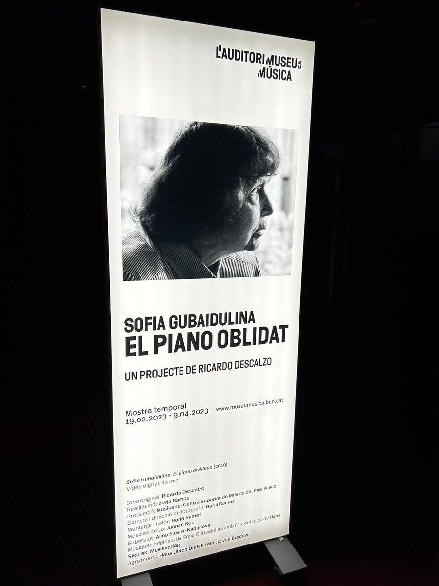 envinem's tweet photo. Sofia Gubaidulina @BcnModEnsemble @xpagescorella @RicardoDescalzo estrena nacional de So be it per a violí, contrabaix, piano i percussió, Musical toys (Joguines musicals) i Introitus @auditoribcn #samplerseries @museumusicabcn https://t.co/URhYSE8WrM