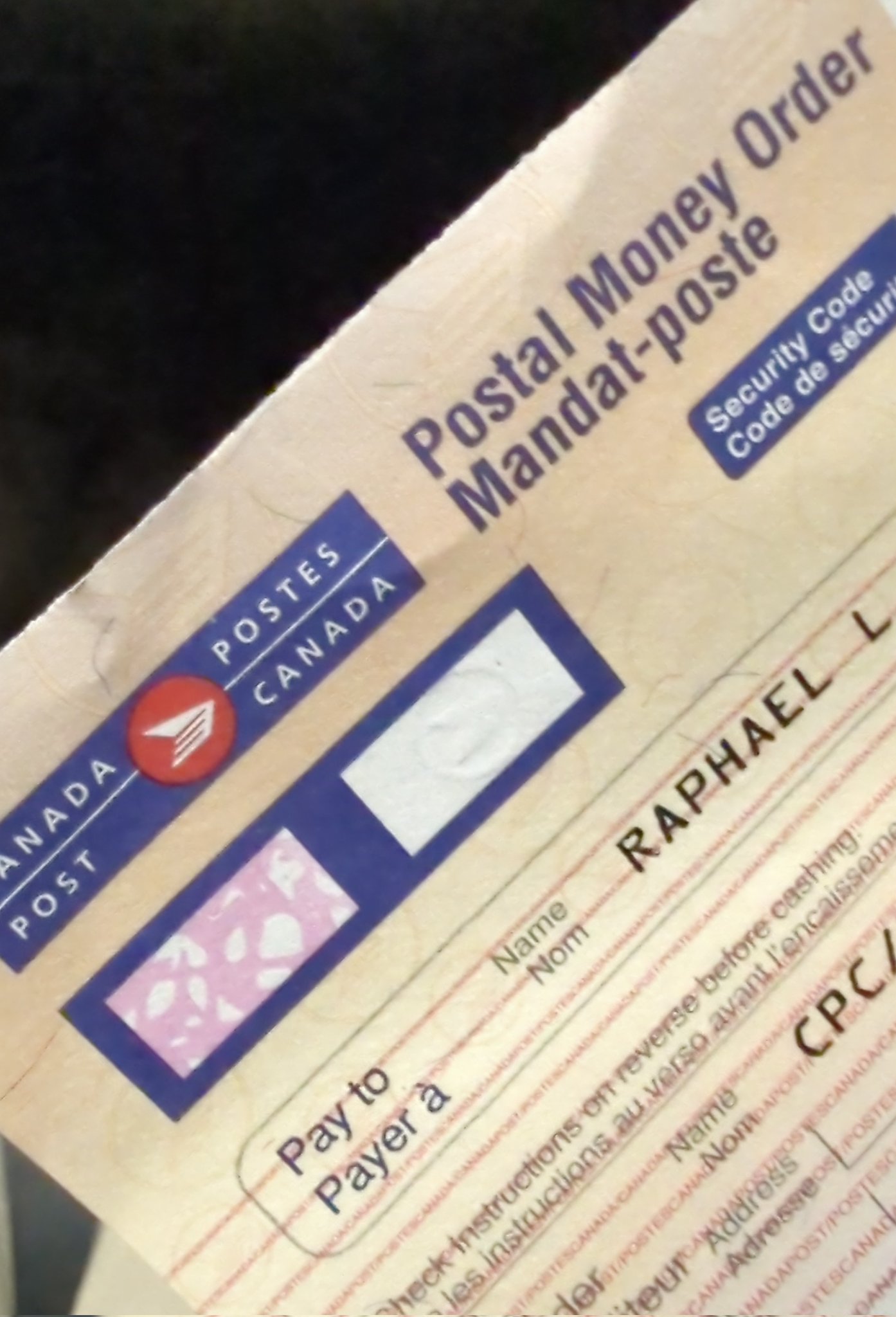 Canada post money order deals
