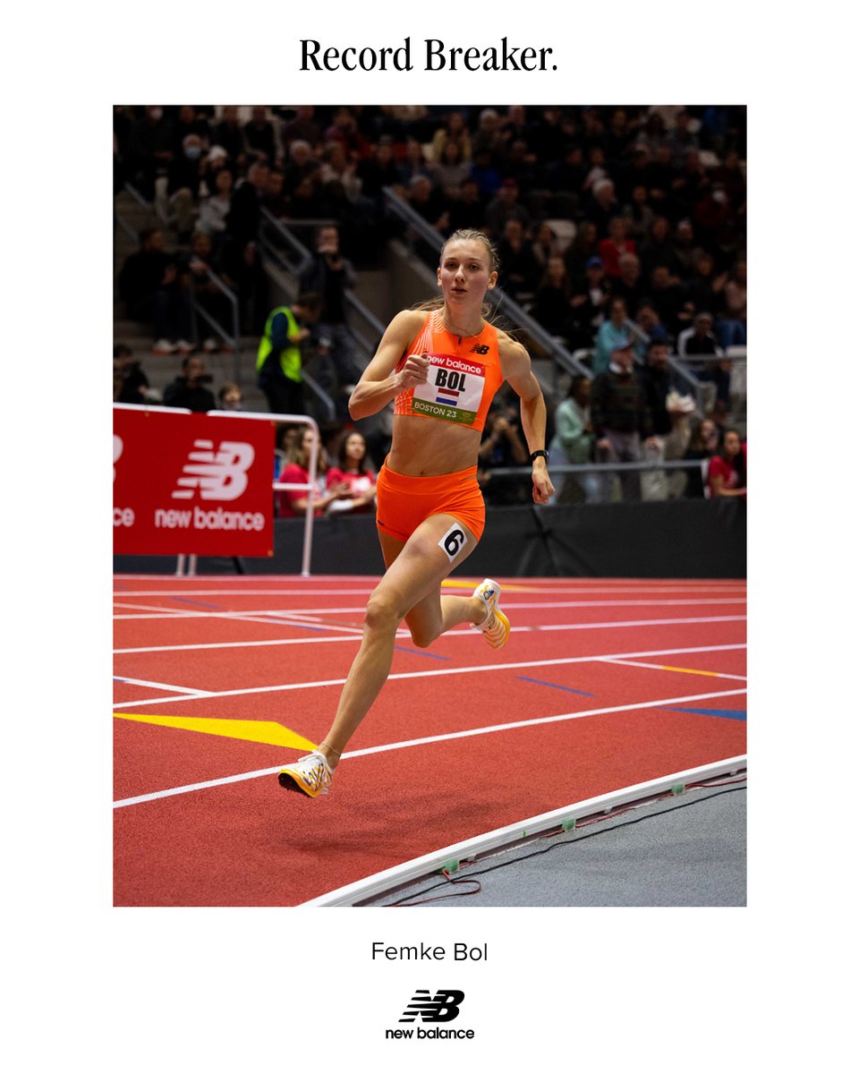 She is on fire. 🔥

Femke Bol continues her outstanding season, smashing the Indoor 400m World Record. (49.26)

This is her 2nd World Record and 4th National Record in three weeks.

#WeGotNow