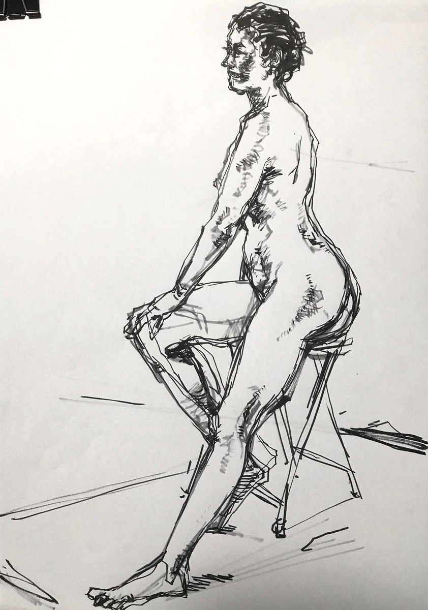 ポーズ時間が長いクロッキーは、描線に思い切りが足りなくていかん。
が、時には落ち着くのも大切だから必要なんだが、面白みに欠けるんだよなぁ。うーんでも勉強も必要だし。
こうやって習作を続けるだけで生きていきたいものだよ。