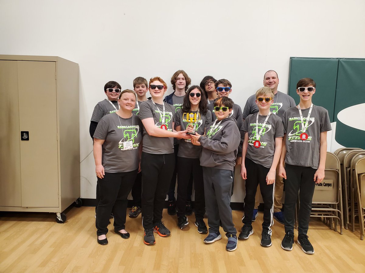 PapioMiddleSTEM's tweet photo. Our Robotics Club the Radioactive Titans participated in the Nebraska First Lego League Championship yesterday!  They won the 1st place trophy for Core Values!  Congrats guys! https://t.co/htOGuaZKSA