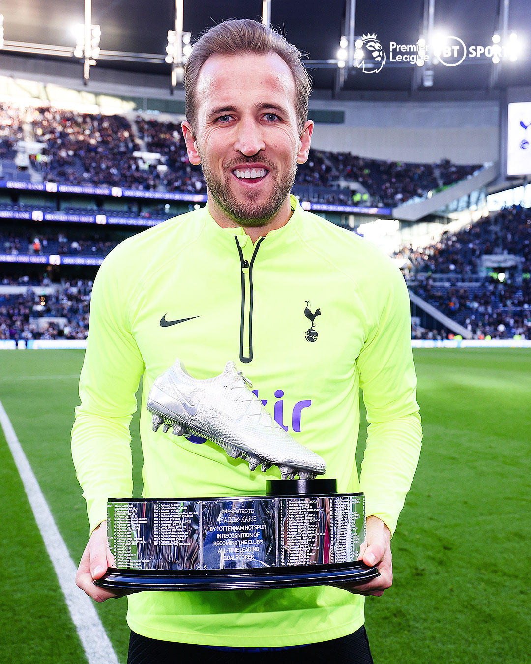 Football on BT Sport on Twitter: "Harry Kane was presented with a trophy ahead of Spurs vs. West Ham, after becoming the club's all-time record goalscorer ⚽ https://t.co/CHljp05C5f" / Twitter