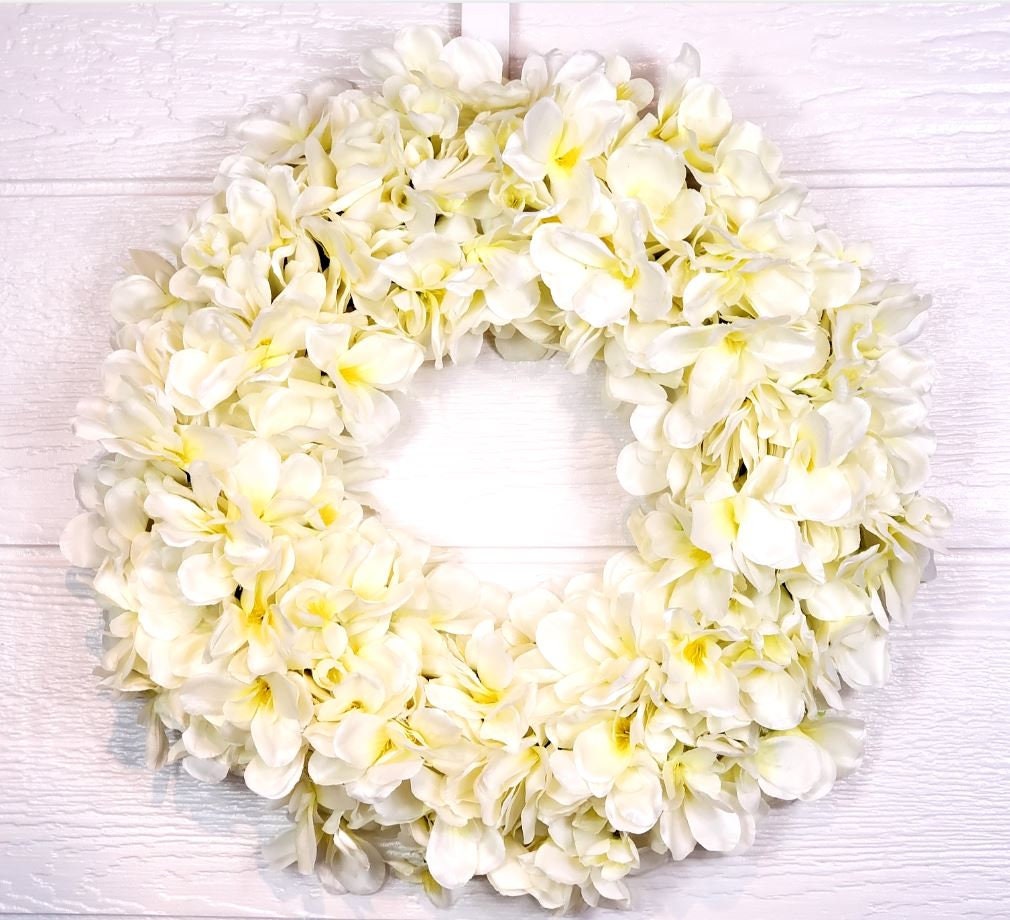 #etsy shop: NEW COLOR Aloha! Vintage Ivory Orchid Wreath | Tropical Wreath | House Warming Gift | Birthday Gift | Hand Made Gift | Hawaiian Wreath etsy.me/3xD7Eqp
 #alohawreath #orchidwreath #shophandmade #madewithlove #shopsmallbusiness #madeinamerica