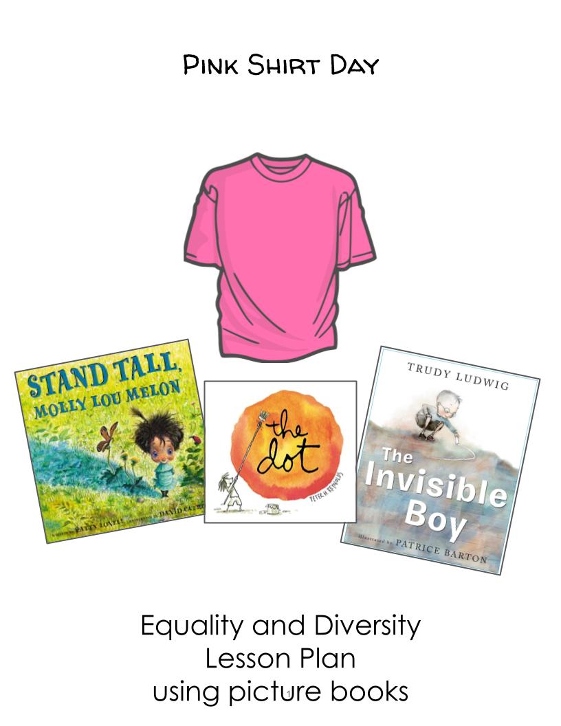 ErmaLuis1's tweet photo. #PinkShirtDay Equality &amp; Diversity Lesson Plan using picture books. 

It doesn't matter what color shirt you wear - let's all work together to create a world where everyone feels safe and accepted. 

https://t.co/JCjs718cOf https://t.co/Y50THXhRcS
