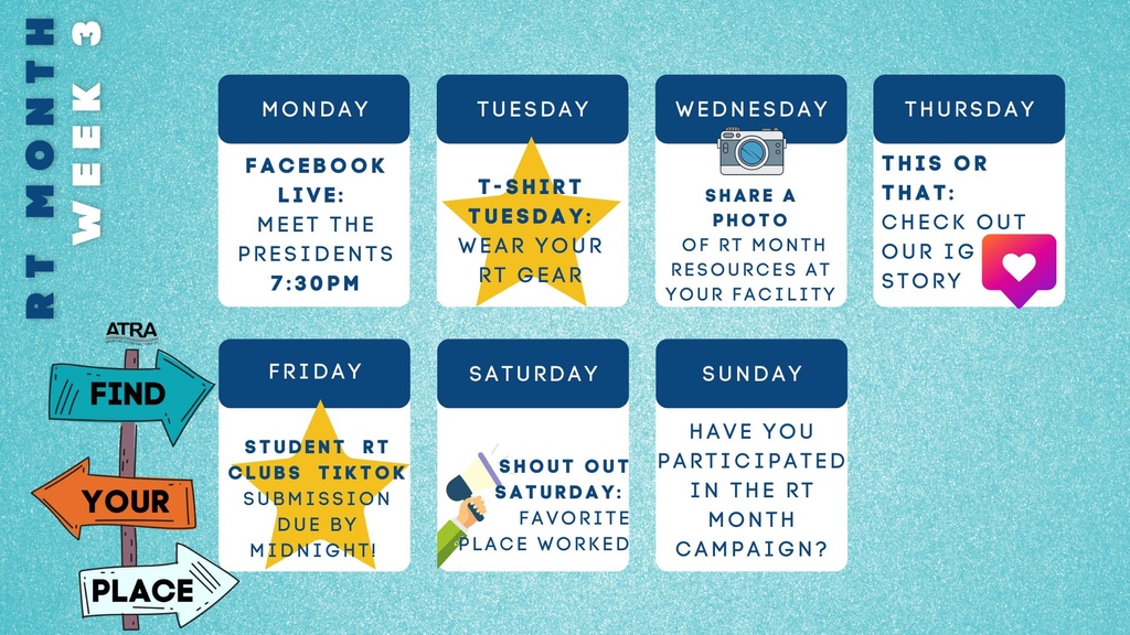 ATRAinAction's tweet photo. Get ready to find your place with ATRA for week 3 of RT Month! We will be sharing some ways you can be more involved with ATRA throughout the week. Stay tuned! #RTMonth #RecTherapy https://t.co/SHG9PwcQbx