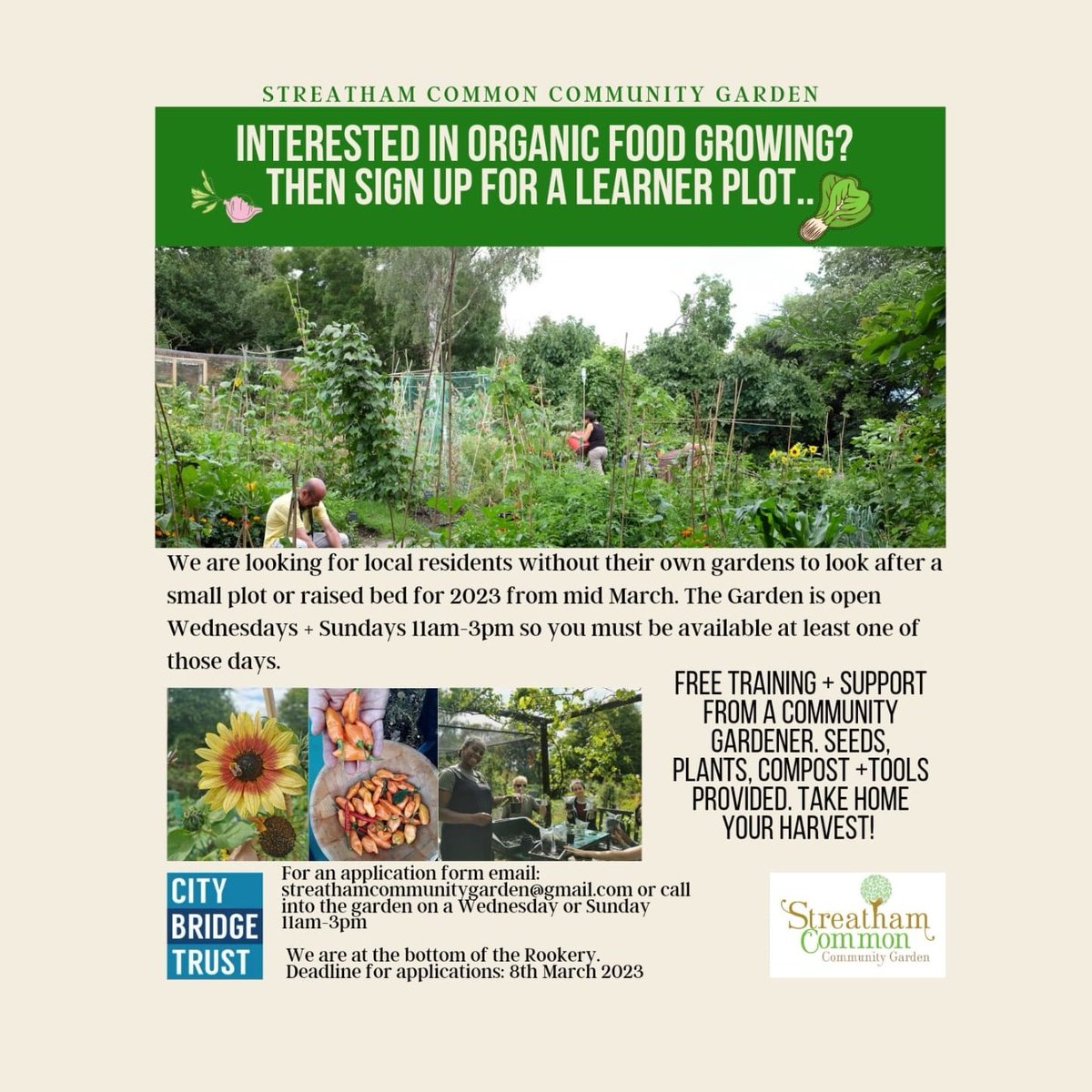 SCCommunityGarden (@sccommgarden) on Twitter photo Our 2023 Learner Plot project is open for applications 🌱 Learn new skills, grow your own veg, free training.. details below <a href="/sccoopstreatham/">Streatham Common Co-operative</a> @capital_growth @incredibleediblelambeth <a href="/lambeth_council/">Lambeth Council</a> Our 2023 Learner Plot project is open for applications 🌱 Learn new skills, grow your own veg, free training.. details below <a href="/sccoopstreatham/">Streatham Common Co-operative</a> @capital_growth @incredibleediblelambeth <a href="/lambeth_council/">Lambeth Council</a>