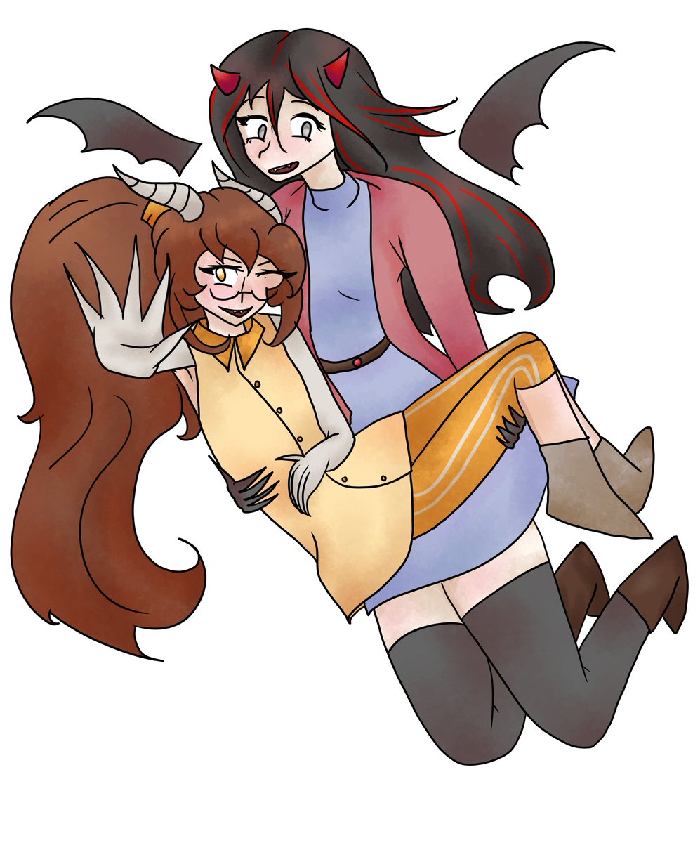 NicoFanNiche's tweet photo. #FemslashFebruary Day 19 "Let's Mess This Town Up, Babe! <3" Which... Well, girl is only one of the genders Loam has, but her relationship with Orochi (who you'll eventually meet...) is definitely a yuri one. #FemslashFeb #MiniFemslashFeb #entropicfloat #visualnovel https://t.co/DbfkzwPTEv