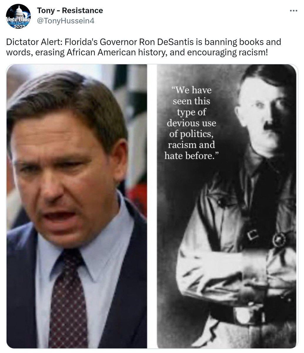 TonyHussein4's tweet photo. Governor Ron DeSantis is infamous for saying that "Florida is where woke goes to die'. Governor DeSantis is penalizing businesses that disagree with his plans. He opposes diversity, equity, and inclusion programs. He is censoring freedom of expression! What happened to freedoms? https://t.co/I0LI0FaXbc