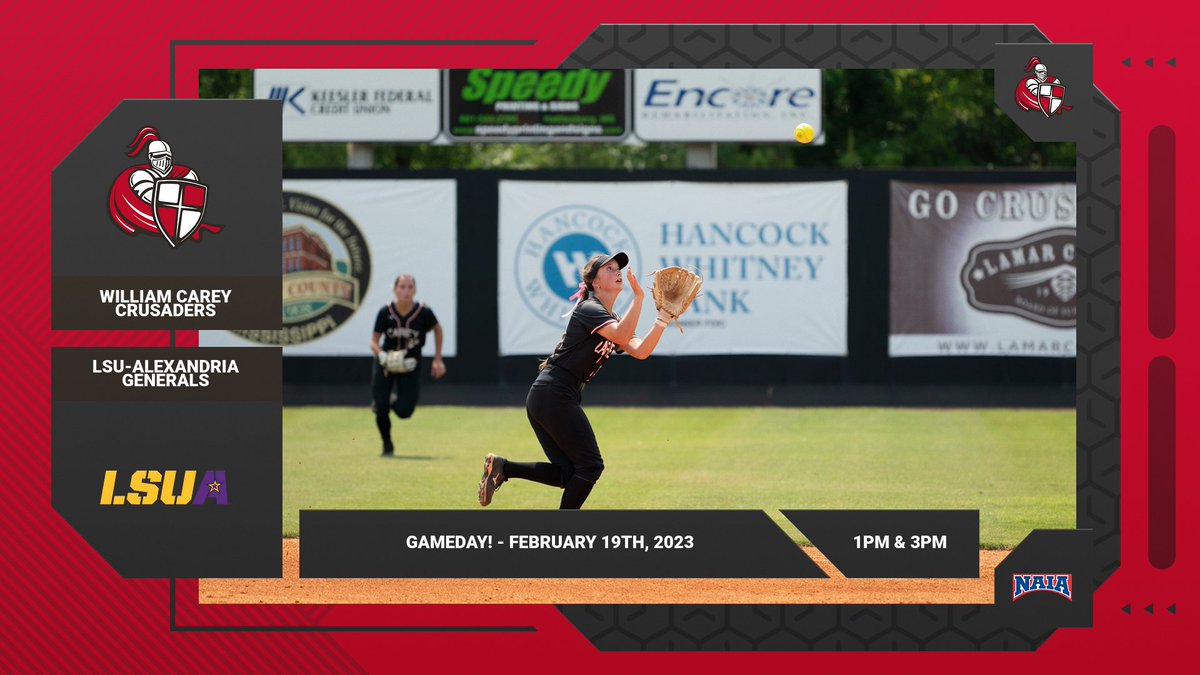 CareyAthletics's tweet photo. GAMEDAY! Lady Crusaders take on LSUA in softball action this afternoon in a double header. Games set for 1PM &amp; 3PM. Come on out or follow online:

Live: https://t.co/qpD1yxhC5l

Stats: https://t.co/5c1KTtjaLj https://t.co/pY60teCpQE