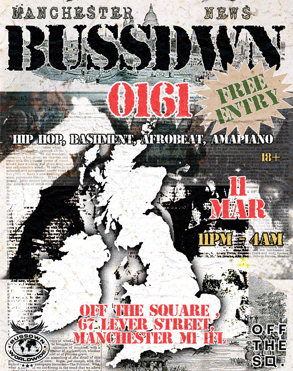 fatsoma.com/e/a8gdiy45/bus….  
MANCHESTER - The story continues
BUSSDWN IS BACK 
Free shots on entry provided by <a href="/adakavodka/">ADAKA 🦁🍸</a> 
SEE YOU THERE 11.03.23