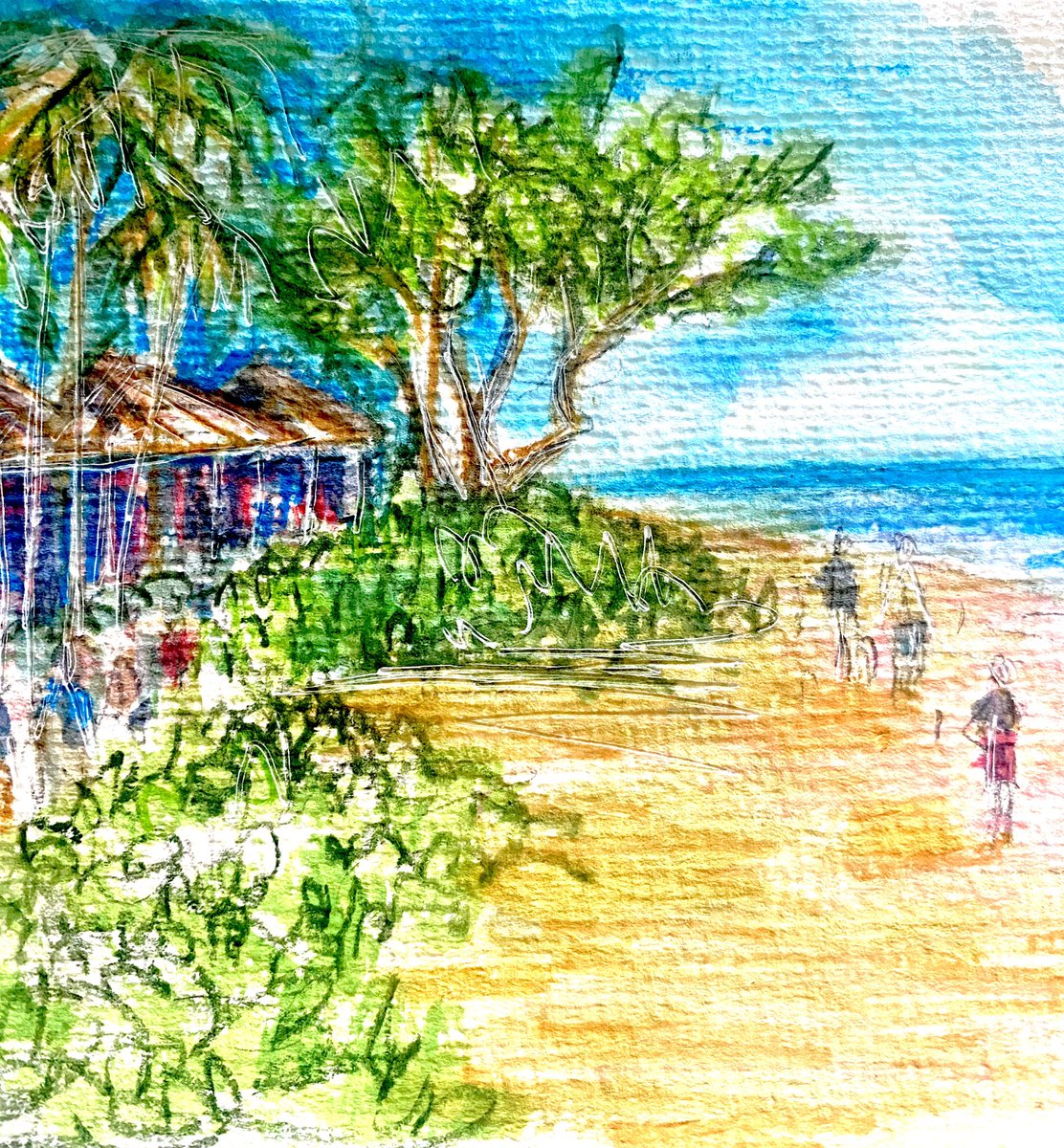 Even with Kona trade winds it’s still beautiful on Kaanapali beach. #sketchbook #Maui #beachlife