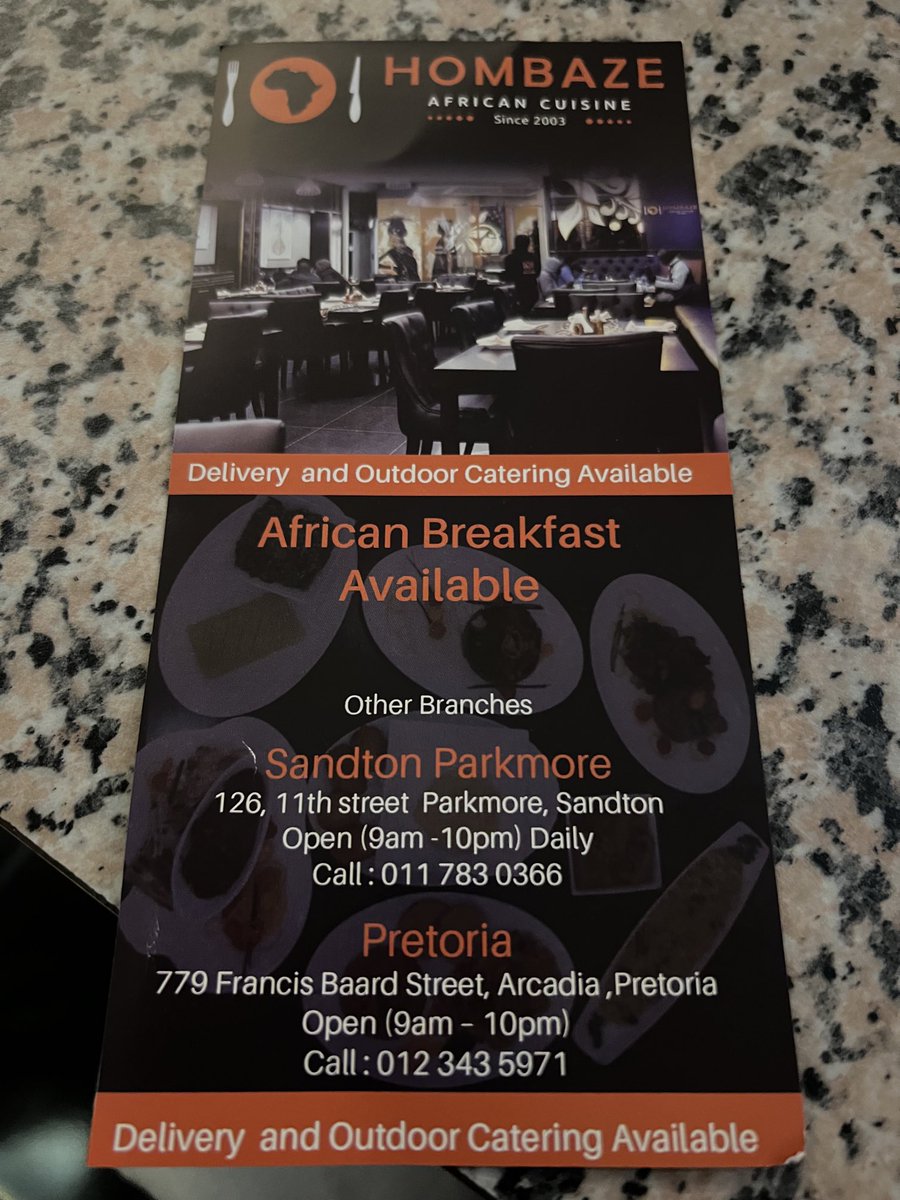 tito_mboweni's tweet image. Menu and contact details. Come taste African good good.