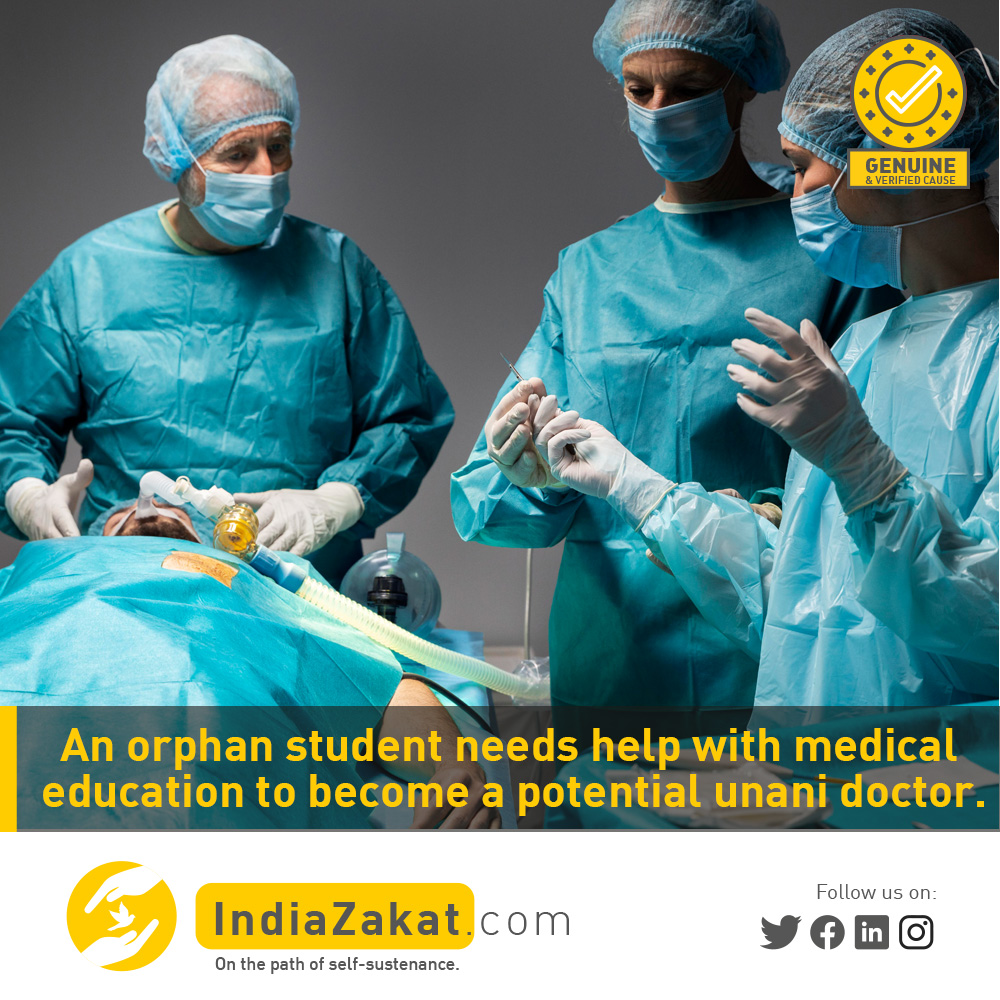 TheIndiaZakat's tweet photo. Sister Mahek has taken admission to BUMS after much hard work. She always wanted to become a doctor but her father passed away due to cancer. Her mother has been the sole breadwinner &amp; can't afford the fees. 

Donate today at https://t.co/R8wRJylCGI https://t.co/CMkQgBDOeR