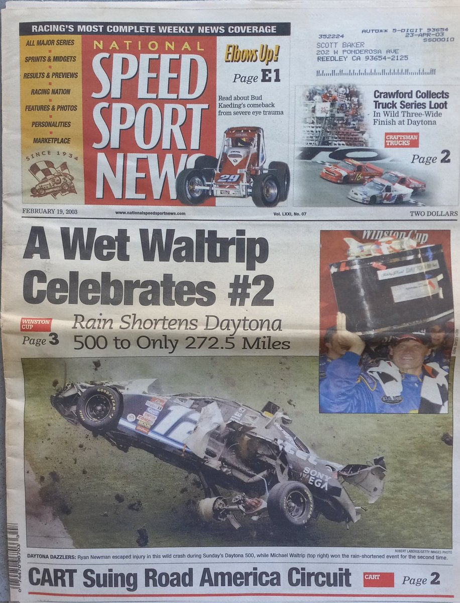 On this date 20 years ago. The Feb 19, 2003 edition of #NSSN
@SPEEDSPORT @CorinneE52