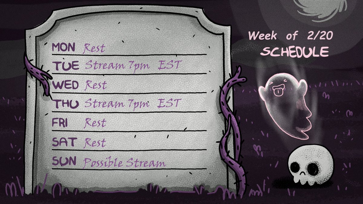 SkullySinz's tweet photo. Schedule for this week!! I'll let you know what I'm streaming day of!!! ❤️❤️❤️ https://t.co/qeYD34Hctl