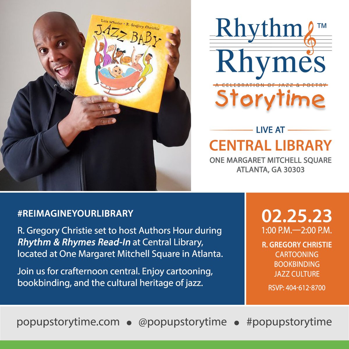 libraryoutloud's tweet photo. #RGregoryChristie set to #LIBRARYOUTLOUD at #CentralLibrary during #RHYTHMANDRHYMES #BlackHistoryMonthFestival feat. #rhythmandrhymesstorytime &amp; #authorshour

#fulcolibrary • #reimagineyourlibrary • #scribesandvibes • #AARI23 • #authorsatthelibrary https://t.co/4XXvZYAedj