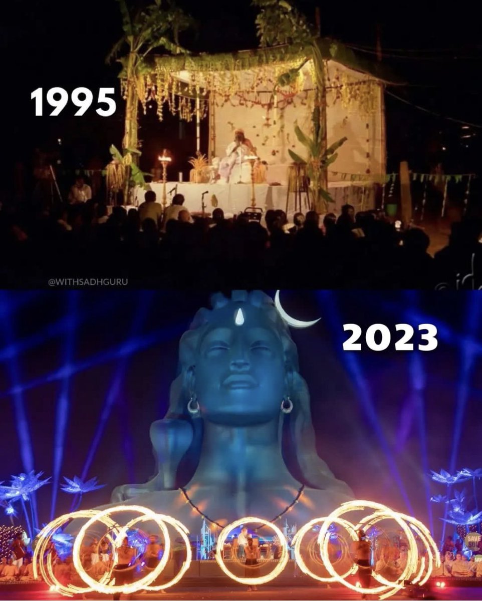 Mahashivratri - Then and now at the Isha Yoga Center. Very few people know the journey, hard work and commitment it took Sadhguru and the volunteers at <a href="/ishafoundation/">Isha Foundation</a> to grow to where they are today. 🙏🔥