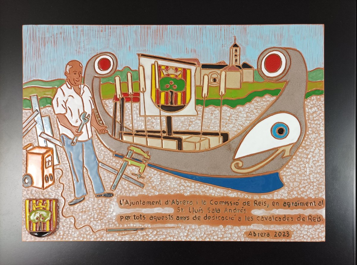 Encàrrec de #ceràmica de l'Ajuntament d'Abrera <a href="/AbreraInforma/">Ajuntament d’Abrera</a> per homenatjar la feina i dedicació del Sr. Lluís Sala a la Cavalcada de Reis #Artesania #ArtesaniaCat #Fetamà #Fetamida #RutesArtesanesCatalunya #uniquegifts #Abrera #Esparreguera