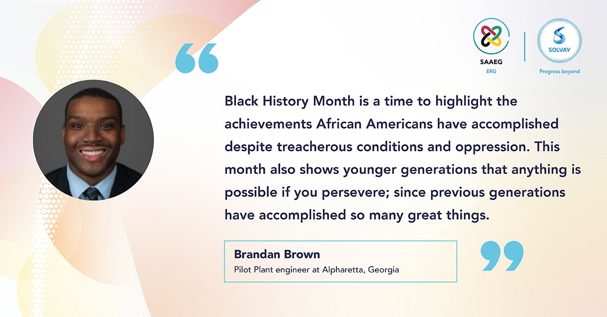 SolvayGroup's tweet photo. They are also the pillars of our technological innovations and cultural diversity. We asked some of them what #BlackHistoryMonth means to them personally.
#EngineeringWeek #SolvayLife https://t.co/hhrsijM7sC