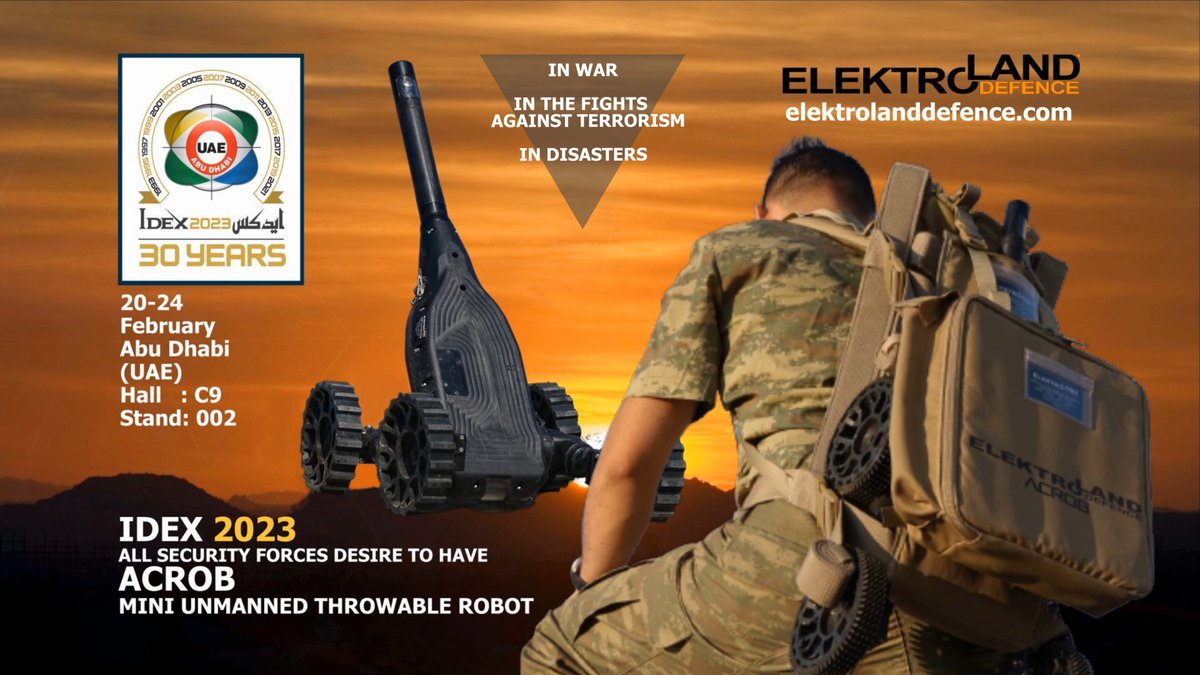 ElektrolandD's tweet photo. In war, in the fight against terrorism, in disasters...
ACROB
Mini Unmanned Throwable Robot
All Security Forces Desire to Have!

#idex2023 #idexuae #idexuae2023 #idexabudhabi #AbuDhabi https://t.co/ucmtdopV8o