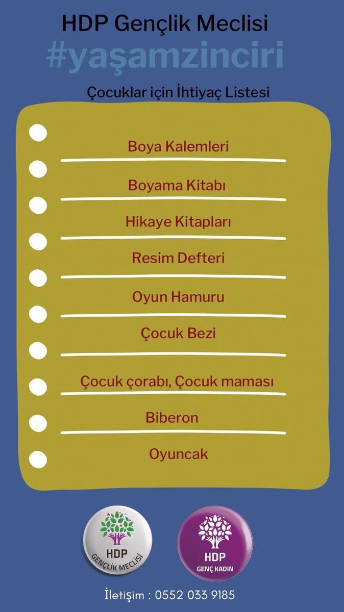 Deprem en çok çocukları etkiledi. “Yaşam Zinciri” kampanyamız çerçevesinde çocukların ihtiyaçlarını karşılamaya, hayatlarını kolaylaştırmaya devam ediyoruz. 

Dayanışma malzemelerini tüm il-ilçe örgütlerimize bırakabilirsiniz. #yaşamzinciri