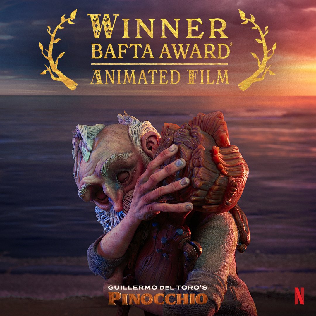 Life is the journey. Love is the reward. We are delighted to announce <a href="/RealGDT/">Guillermo del Toro</a>’s #PinocchioMovie is the <a href="/BAFTA/">BAFTA</a> Winner for Animated Film. Congratulations to the full team on this achievement! #EEBAFTAs