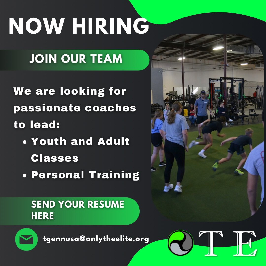 We are hiring personal trainers and group coaches! If you or anyone you know who is qualified and looking to work with our awesome staff, please send your resume to our email listed!