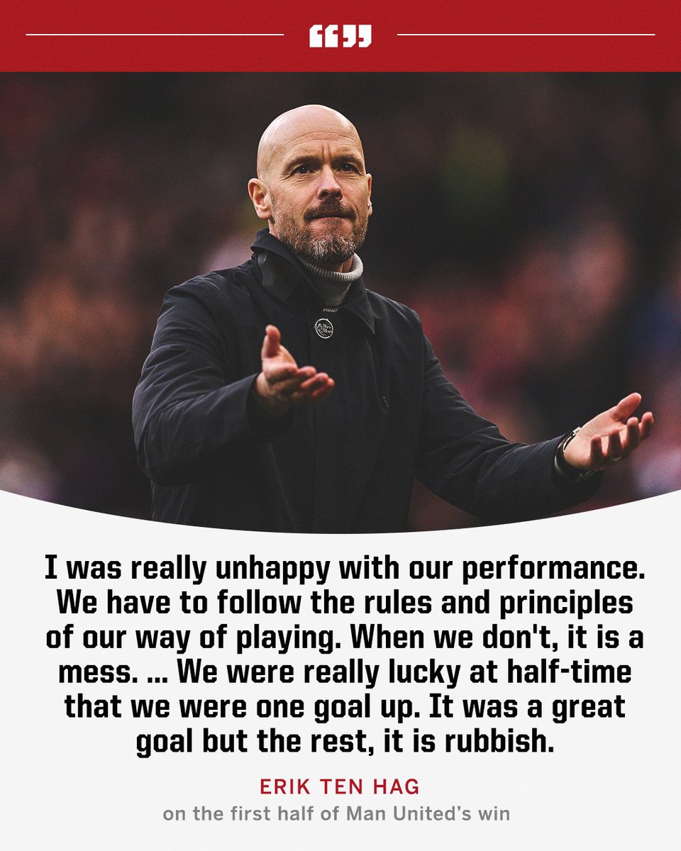 ESPNUK's tweet image. Erik ten Hag expects more from his players despite the win 🗣️